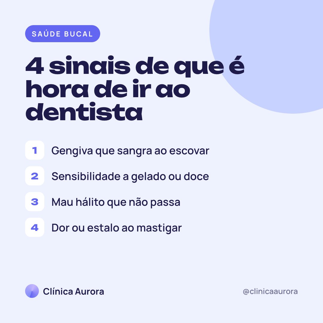 Post: 4 sinais de que é hora de ir ao dentista