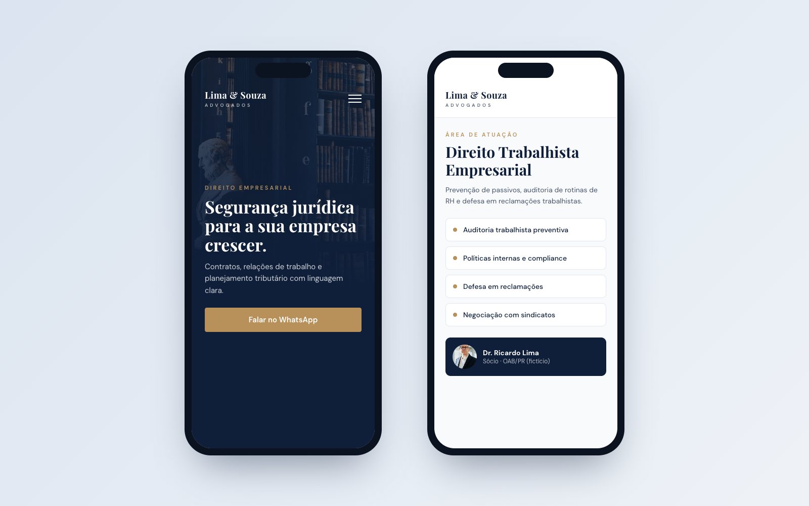 Site do Lima & Souza no celular